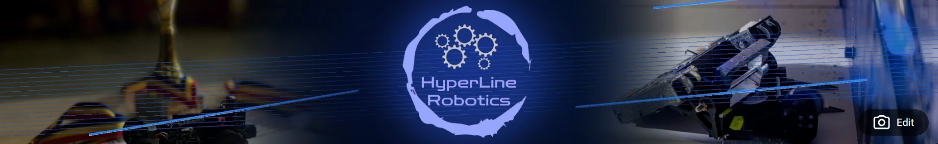 HyperLine Robotics banner with competition robots